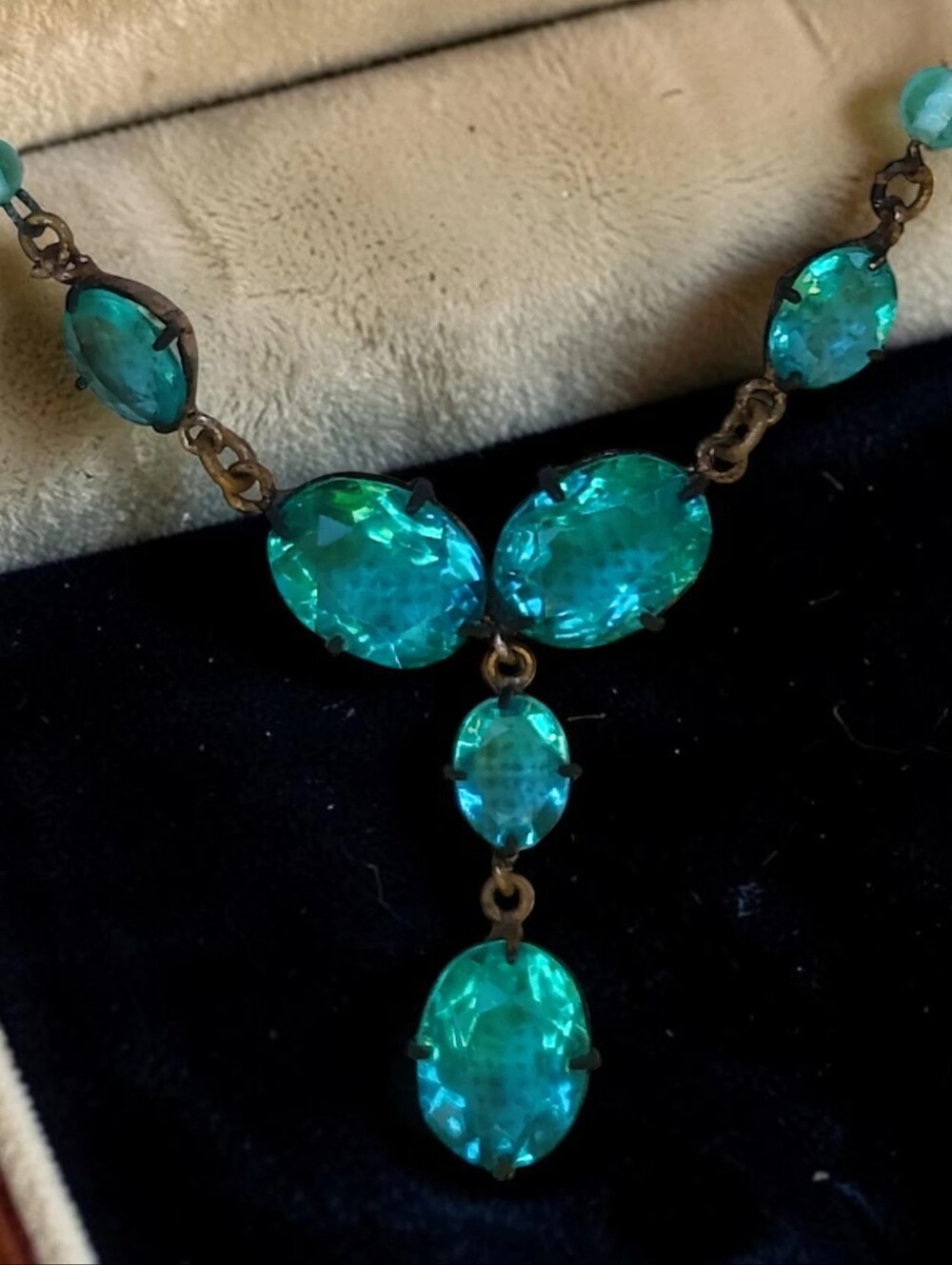 Gorgeous Antique Blue Topaz Necklace